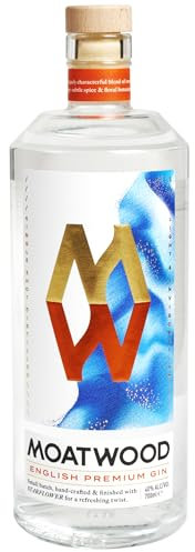 Moatwood English Premium Gin | British Regenerative Farming Project | Small Batch Distilled | Floral & Citrus Notes | 40% ABV, 70cl Bottle | Perfect for Cocktails | Delicious Summer G&T