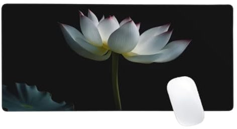 Gaming Mauspad Schwarz Motiv, 900x300mm XXL Mousepad Weiß Mauspad, Anti-Rutsch Gaming Mouse Pad, Verbessert Präzision und Geschwindigkeit, Genähte Kanten Haltbarkeit Für Home, Office,PC,Desk Mat Z2-30