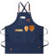 HIUOUIH Delantal Cocina Hombre/Mujer Barbacoa Delantal de Trabajo con 3 Bolsillos, Azul Oscuro