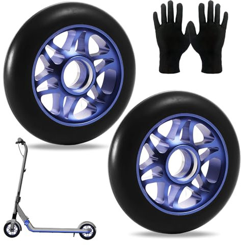 Stunt Scooter Rollen, 2 Stück 100mm Scooter Ersatzräder, Scooter Räder Ersatzräder, Ersatzräder für Scooter mit ABEC-9 Lager, Scooter Ersatzräder Räder für meisten Stuntscooter und Kickscooter