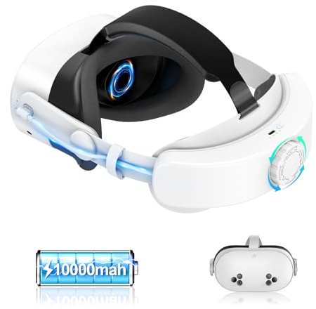 VIBOSIK Meta Quest 3/3S Battery Friendly Head Strap: 10000Mah Elite Strap with Quick Charge for Oculus Quest 3/3S - Replacement Head Strap Accessories - Increase Comfort