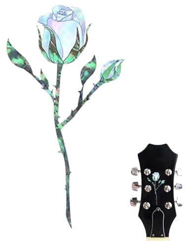 Aufkleber für Gitarre | Inlay Aufkleber Magnolie PVC Decal - Abnehmbare Aufkleber Musikinstrumente Dekorationen Inlay Aufkleber für Gitarre Kopfplatte
