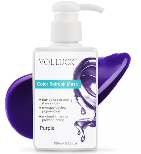 VOLLUCK Color Fresh Mask, 3-in-1 Tönung für Lebendige Haarfarben, Farbmaske für Alle Haartypen (Lila, 150 ML)