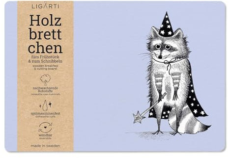 Ligarti® Frühstücksbrettchen aus Holz | Nachhaltiges Frühstücksbrett 22x15 cm, ideal für köstliche Frühstücksmomente | Hergestellt in Schweden, spülmaschinenfest