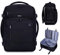 ECOHUB for Ryanair Cabin Bags 40x20x25, Underseat Hand Luggage Backpack with Laptop Compartment, Recycled Travel Carry on Bag, Flight Rucksack with Anti-Theft Pocket, Patented, Black-20L