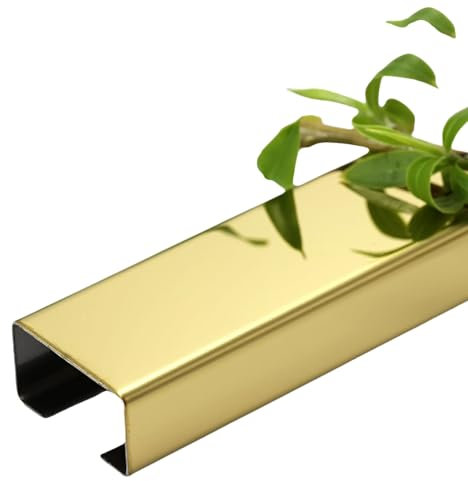 WEKONUMEX Cable Trunking Kit, Corner Wire Hider,Speaker Wire Hider,Open Wire Duct,Self-Adhesive Wire Cover(Gold,15 * 10mm)