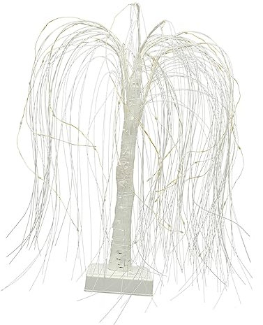 Amosfun Lot De 4 Lampes Décoratives Artificielles sans Fil À Piles Applique Murale Saule Pleureur Faux Arbre Lumineux Brindille Arbre avec Lumières Arbre Scintillant Éclairé