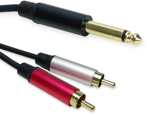 keepdrum AC047M - Cavo splitter, jack da 6,35 mm a 2 connettori RCA