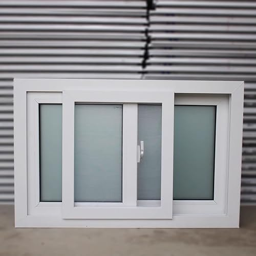 WhamtL Schiebefenster Aluminiumrahmen-Schuppenfenster, Trennwand für Zuhause, Quadratische Schiebefenster mit Gehärtetem Glas, Flügelfenster für Baumhaus, Lagerraum, Jagdhaus(39x39in(1000x1000mm))