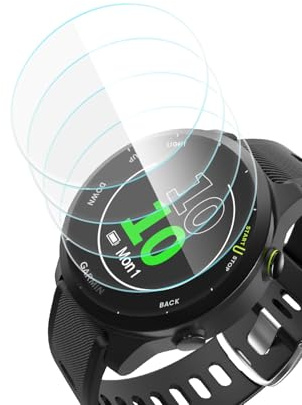 Yaekea 4 Piezas Protector Pantalla para Garmin Forerunner 55 45 45S Resistente a arañazos Vidrio Templado HD Protector Reloj