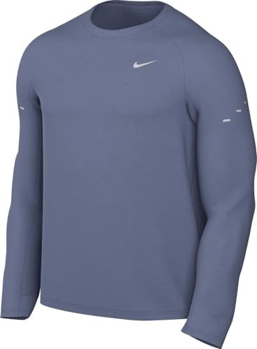 Nike Men's Df Stride Waffle Crew Sweatshirt, World Indigo/Reflective Silv, L