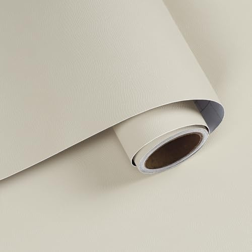 VaryPaper Tapete Muster mit Wellen Creme Beige Modern 40cmx200cm Möbelfolie Beige Matt Klebefolie Möbel Stoffoptik Strukturtapete Wohnzimmer Schlafzimmer Esszimmer Klebefolie Schrank Kommode Regal