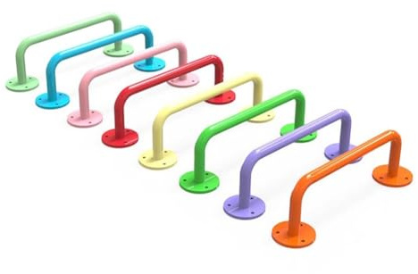 zklaseot 2 Stück Metall-Spielplatzgriffe, Kletterstangen Für Den Innenbereich, Robuste Deckenhaltegriffe, Für Spielplätze Im Innen- Und Außenbereich, Klettergerüste, Baumhäuser(Blau)