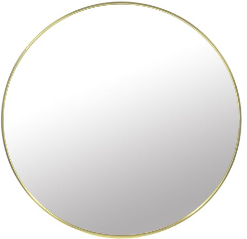 MAT-HAUS Furniture and home decor Runder Wandspiegel 70 cm Gold – Metallrahmen, klares Spiegelglas, schlanker Rahmen, Loft Spiegel, für Wohnzimmer, Flur, Schlafzimmer & Bad