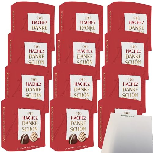usy Bundle für Hachez Schokolade Pralinenmischung Dankeschön VPE (12x40g Packung) + usy Block