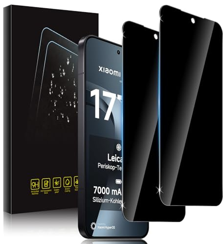 Holilo para Xiaomi 17T Pro/Xiaomi 15T/15T Pro Protector de Pantalla Privacidad Anti Espía Cristal Templado - 2 Piezas, 9H Dureza Privacy Vidrio Película HD Vidrio Templado Anti-Arañazos