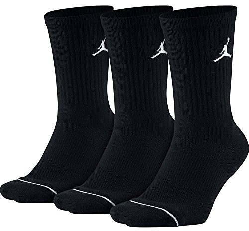 Nike Unisex 3 Pack Jordan Jumpman Crew Socken, Schwarz, L EU