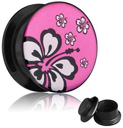 Treuheld Picture Plug - Gewinde - Hibiskus 42 mm