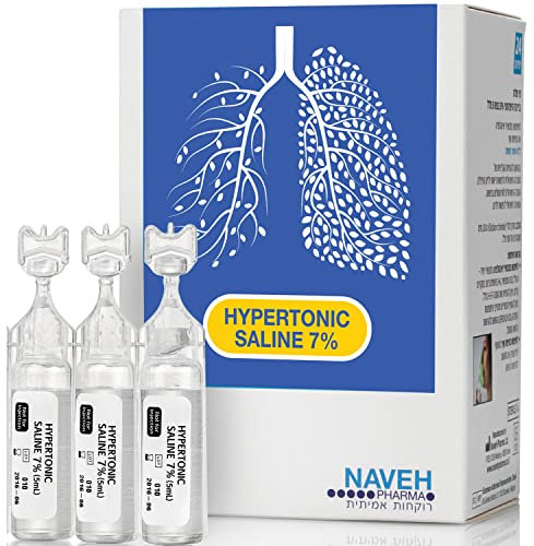 NAVEH PHARMA RSV Hypertonic Saline Solution 7% For Any Nebulizer Machine For Adults & Kids - Diluent For Inhalators & Nasal Devices, Helps Clear Lungs And Congestion (25 Sterile Bullets Of 5 ML)