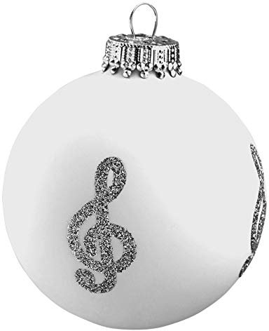 mugesh Weihnachtskugel Violinschlüssel weiß (7cm)