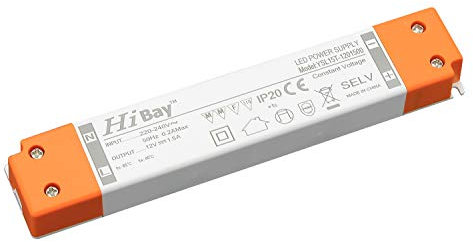 Hibay LED Trafo 12v 18W LED Treiber Netzteil 12V Konstante Ausgangsspannung Transformator Für MR11, G4, MR16, GU5.3 Leuchtmittel Strip, 1 Stück