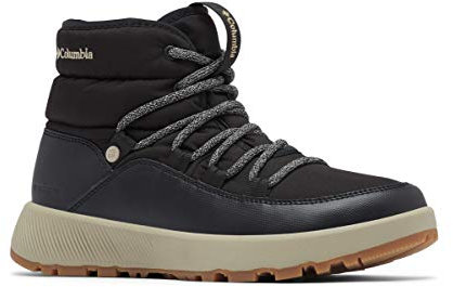 Columbia Slopeside Village Omni-Heat Mid WP wasserdichte Schneestiefel für Damen, Schwarz (Black x Silver Sage), 41 EU