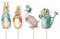 Anniversary House Official Beatrix Potter™ Peter Rabbit™ Classic Characters Cupcake Toppers, Paper & Bamboo Picks, Cake Decorations, Baby Shower, Easter, 1st Birthdays, Cupcake/Food Picks J001