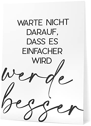 Papierschmiede® Typografie XXL Poster, Werde besser (elegant), 50x70 cm (B2), Wanddeko Büro, Küche, Wohnzimmer, schwarz-weiß Bild mit Spruch OHNE Rahmen