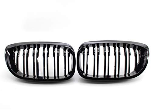 Rejilla de riñón frontal doble puente, negro brillante, para E46, 2puertas 03-06