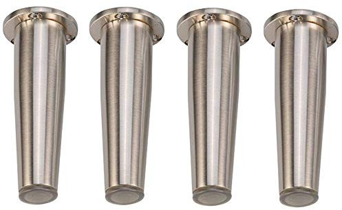 AXJa Möbelfüße X4 & mdash; Verstellbare Stützbeine Edelstahl Sofa Beine Kabinett Beine Tischbeine runden Couchtisch Füße Tragfähigkeit 300 kg,gebürstet Silber,8cm
