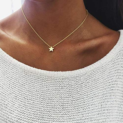 Yienate Bohemia Necklace Simple Trendy Star Pendant Chain Boho Jewelry For Woman and Girls
