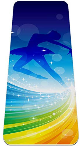 Haminaya Pilates Matte Ballett Mädchen Gymnastikmatte Premium Bedruckte Fitnessmatte Umweltschutz TPE Yogamatte rutschfest Sportmatte mit Tragetasche 183x61x0.6cm