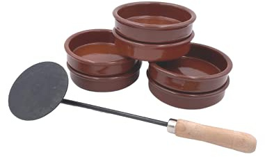 Creme Brulee Kit 6 x Terracotta Dishes & Iron Carameliser