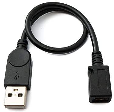 System-S USB 2.0 Kabel 30 cm Micro B Buchse zu Typ A Stecker Adapter in Schwarz
