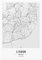 JUNOMI® Lissabon Poster DIN A2 Schwarz Weiss, DIN A2 Wohnzimmer Deko, Modernes Wandbild, Lissabon Bild, Wandbild ohne Rahmen, Stadtplan Poster Lissabon