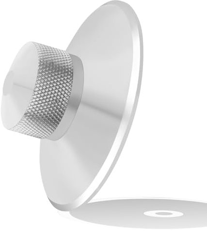 YuanYong Audiophile Plattenspieler Gewicht Stabilisator 380G Edelstahl Schallplatten Gewichte mit weicher Bodenpolsterung Stabilisierende Drehzahl für Plattenspieler,Vinyl-Scheiben-Player(Silber)