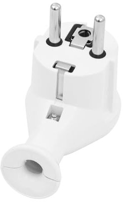 KEL Winkelstecker Uni Schuko 16A / 230V - IP20 Abgewinkelt aus Kunststoffstecker Weiß