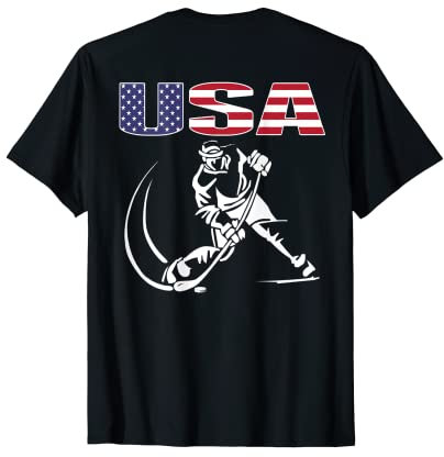 Amerika Eishockey Fans Trikot USA Flagge Support Hockey Team T-Shirt