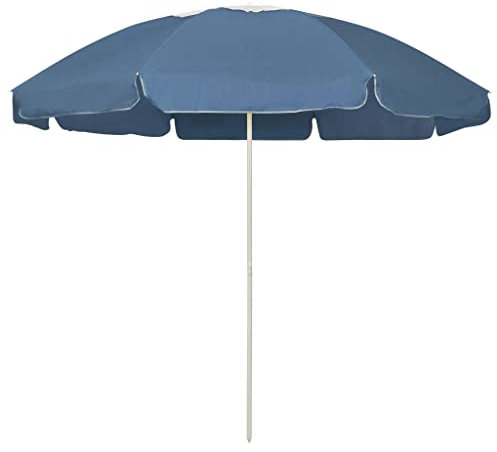 vidaXL Sombrilla de Playa Parasol Exterior Patio Terraza Marquesina Refugio Solar contra Rayos Ultravioleta Piscina Toldo Azul 240 cm