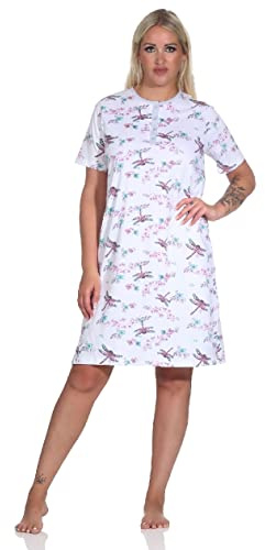 Normann Damen Kurzarm Nachthemd in floralem Alloverprint
