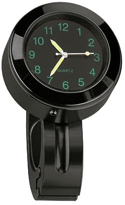 Shkalacar Motorrad Lenkeruhr, 7/8 Zoll universelle wasserdichte Motorraduhr mit Nachtsichtfunktion, Batteriebetrieben, für 22–25 mm geeignet Lenkerdurchmesser Motorräder Roller Fahrräde(Schwarz)