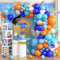 Luftballon Girlande Blau Orange, Kleinblau Navy Blue Hellblau Türkis Orangefarben Weiß Ozean Deko Ballon Girlande Set für Jungen Weltraum Meer Ozean Basketball Geburtstag Abschluss Party Dekoration