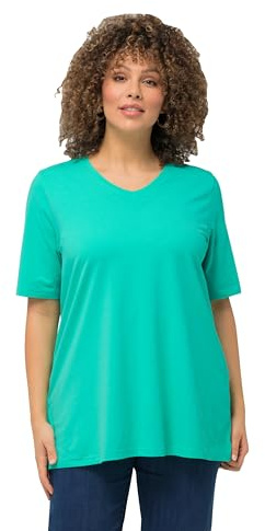 Ulla Popken, Damen, große Größen, T-Shirt, A-Linie, V-Ausschnitt, Halbarm