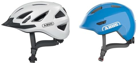 ABUS Stadthelm Urban-I 3.0 - Fahrradhelm mit Rücklicht & Kinderhelm Smiley 3.0 - Fahrradhelm mit tiefer Passform
