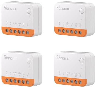 MINI R4 4PCS WiFi Smart Switch 2-Way, Interruttore intelligente DIY, modalità relè staccabile, WiFi 2.4G, controllo APP, Funziona con Alexa, Google Home Assistant, controllo remoto eWeLink