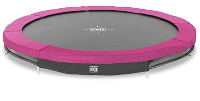EXIT Toys Silhouette Sports - Trampoline de sol - Diamètre : 305 cm - Rond - Pour les personnes à partir de 14 ans - Avec système de protection des pieds - Entrée sûre - Bon rebond - Rose