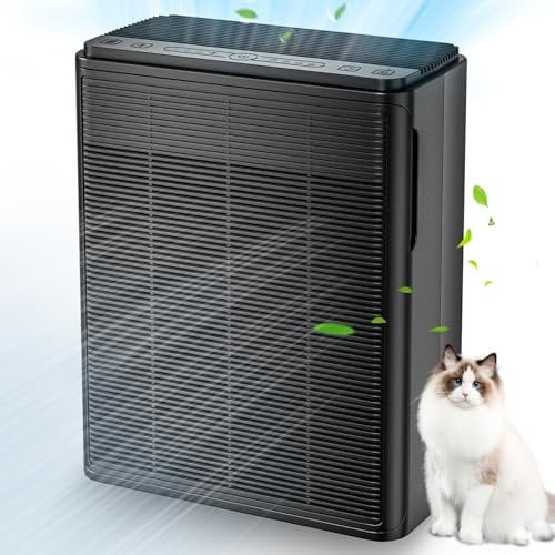 AIUZLK Air Purifier for Home Large Rooms Up to 2000 Ft²,3-in-1 H13 HEPA for Pet Dander,Hair and Smoke,22dB Ultra-Quiet Operation for Bedroom,Living room,office (Black)