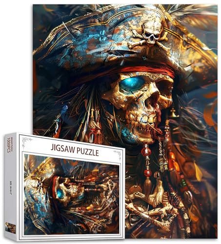 Colorful Skull Puzzle for Adults 1000 Piece Skeleton Jigsaw Puzzles for Challenging Family Activity Games Graffiti Skull Jigsaw Puzzle Art Wall Decor Home Decor DIY Craft Puzzle Gift