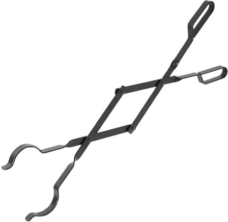 Pinzas para chimenea, pinzas para chimenea para interiores y exteriores, resistentes a la corrosión, herramienta para fogatas de camping, estufa de leña