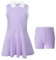 SPFASZEIV Vestito da Tennis per Ragazze con Tasche Separate per Pantaloncini Abito Sportivo da Golf Senza Maniche Polo Tennis Dress 7-8 Anni Viola